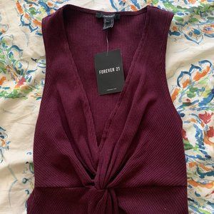 Plum Twist-Front body suit